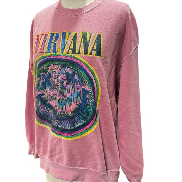 Nirvana Pink Crew Neck Sweatshirt – Size Large - Picture 3 of 4